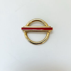 Vintage 70’s Gold Tone and Red Brooch